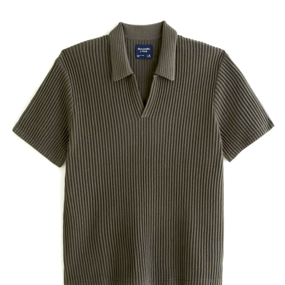 Plisse Johnny Collar Sweater Polo